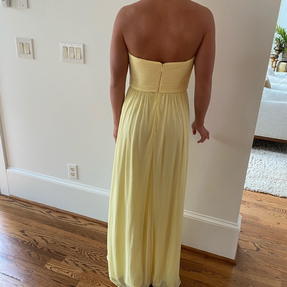 Cache yellow with large rhinestones strapless prom dress size 6 - Picture 4 of 6